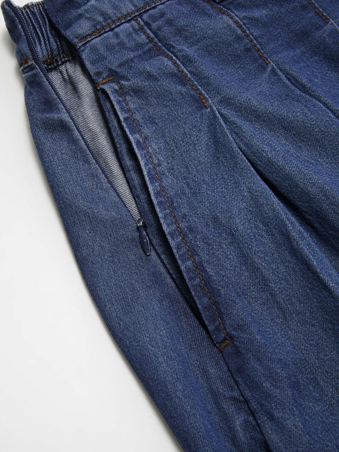 CIDER Womens Jean Skirts Long Denim Pleated A Line High Waisted Skirt with Pockets - Image 2