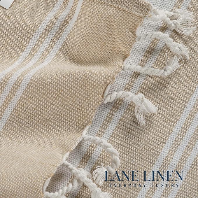 LANE LINEN Beach Towel 4 Pack, Oversized Beach Towels for Adults, Lightweight Travel Beach Towels, Pre-Washed for Soft Hand Feel, Quick Dry Beach Towels, 39"x71" - Beige