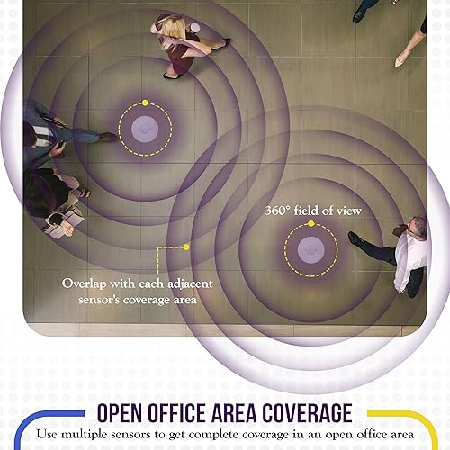 Miniatura 3 de ENERLITES - Sensor de ocupación de techo MPC-50V-STICKER por sensor de techo PIR para instalación de caja de conexiones, MPC-50V, blanco