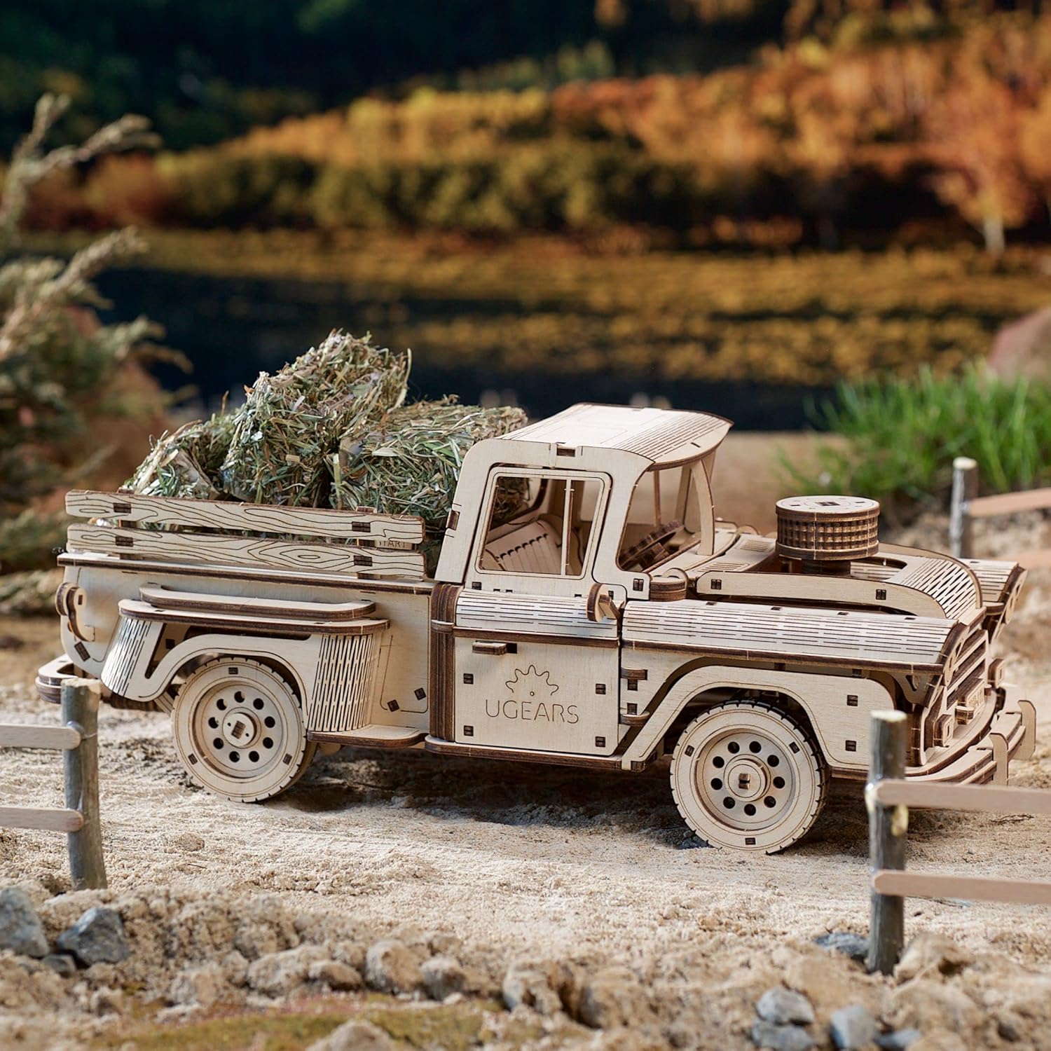 UGEARS Wooden 3D Puzzles for Adults - Pickup Lumberjack Model Car Kits 3D Puzzle Adult Crafts - Mechanical Wooden Model Kits for Adults Retro Chevrolet 3100 Inspired