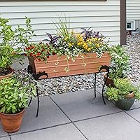 Vista 3 de Achla Designs Caja de flores grande de cobre con soporte de flora, 25 pulgadas de alto