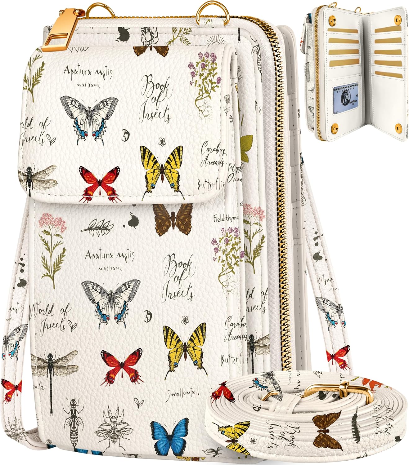 Cute Small Crossbody Purse Cell Phone Bags for Women - Leather Cellphone Wallet Purse with Shoulder Strap