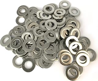 M10 Flat Washer, 304 Stainless Steel, 10mm ID, 20mm OD, 2mm Thickness, Plain Finish, for Bolt and Screw (Pack of 100)