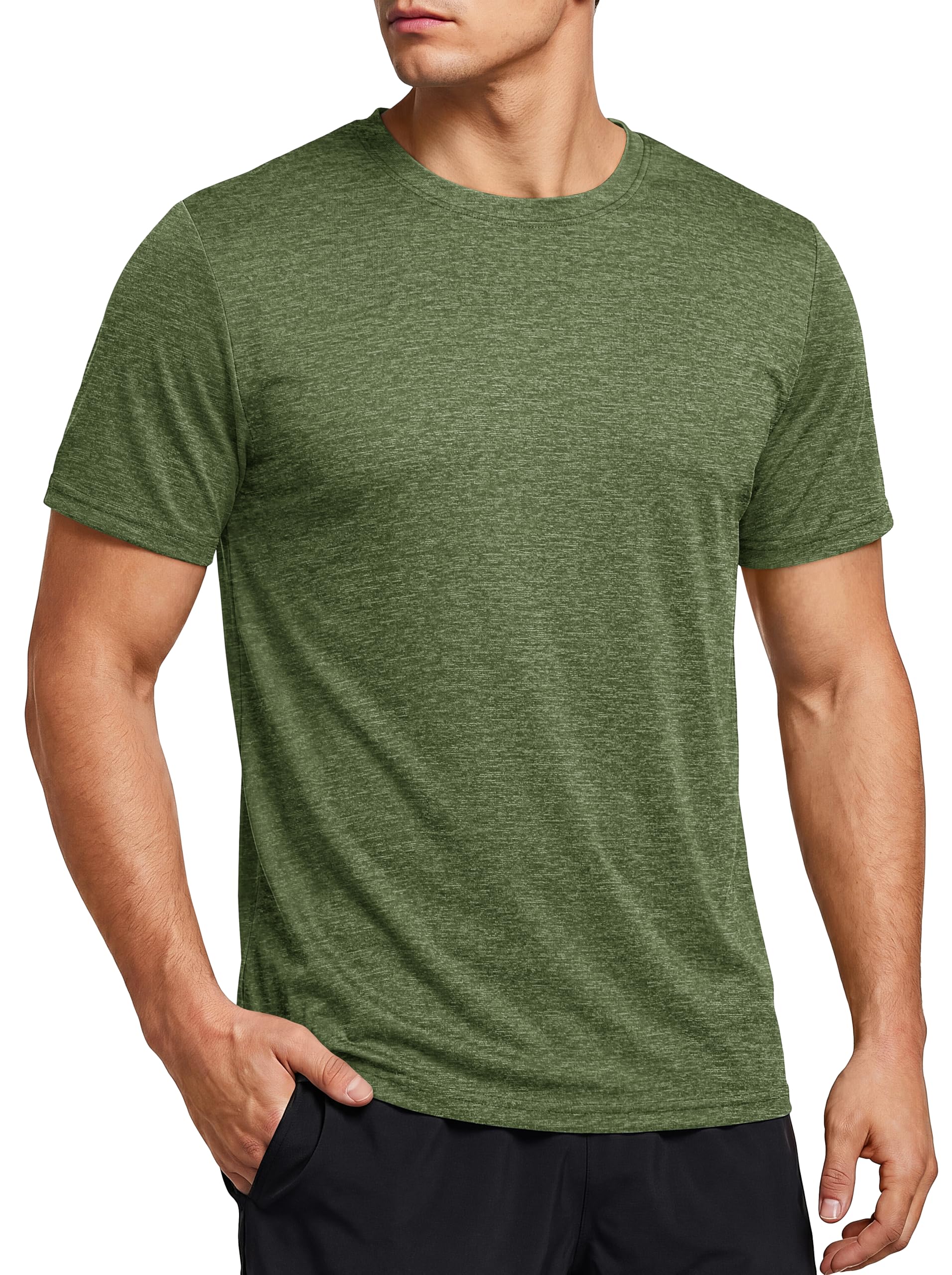 KEFITEVD Tshirt Herren Funktions Shirt Sport Tshirts Atmungsaktiv Fitness Shirt Schnelltrocknendes Training Shirt Rundhals