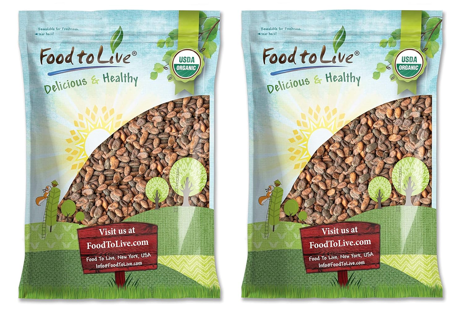 Food to Live Organic Cacao Beans, 14 Pounds - Non-GMO, Keto, Vegan, Dry, Bulk, Rich in Dietary Fiber, Copper, Manganese, Magnesium, Zinc and polyphenols. Great Cocoa for Chocolate Making, Sirtfood
