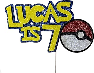 Personalised Video game Birthday Cake Topper.Poke Topper.Name and Age Custom.Party Cake Topper. Cake Decoration. Personalised Own text