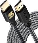 PowerBear 4K HDMI câble 10Feet | Haute vitesse, Nylon tressé & Connecteurs en or, 4K @ 60Hz, Ultra HD, 2K, 1080P, Dolby & ARC Compatible avec ordinateur portable, moniteur, PS5, PS4, Xbox One, Feu TV, Pommes TV & Plus