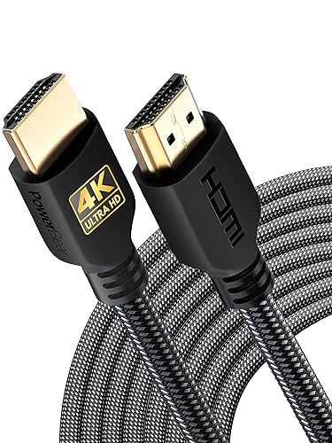 Miniatura 24 de PowerBear - Cable HDMI 4K 10 pies, nailon trenzado y conectores dorados Pack de 1 Negro