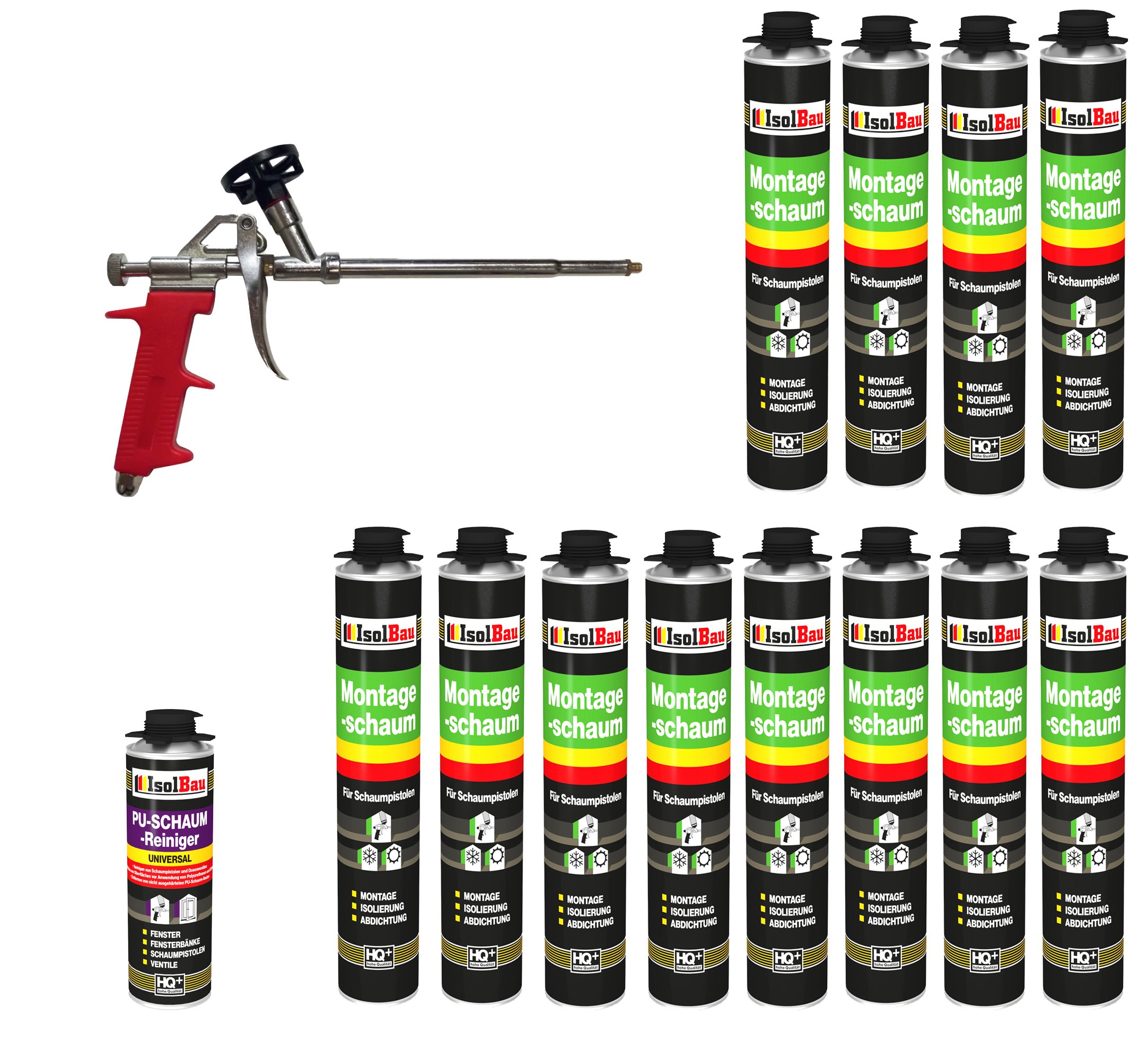 Buy Set of gun foam, 12 cans, 750 ml, mounting foam, 1K building foam
