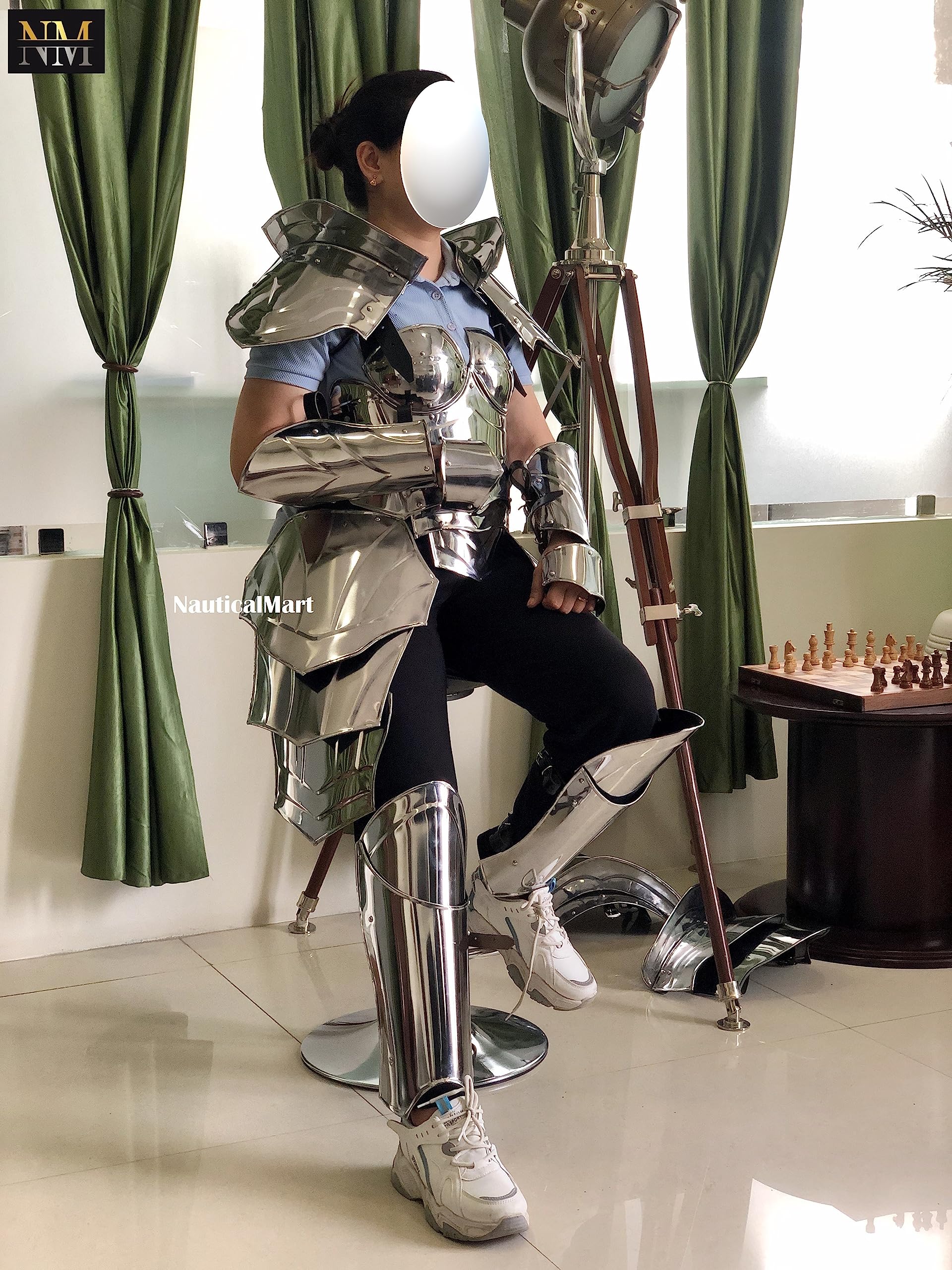 NauticalMart Medieval Warrior Lady Steel Armor Breastplate, LARP Princess Armour Halloween Costume