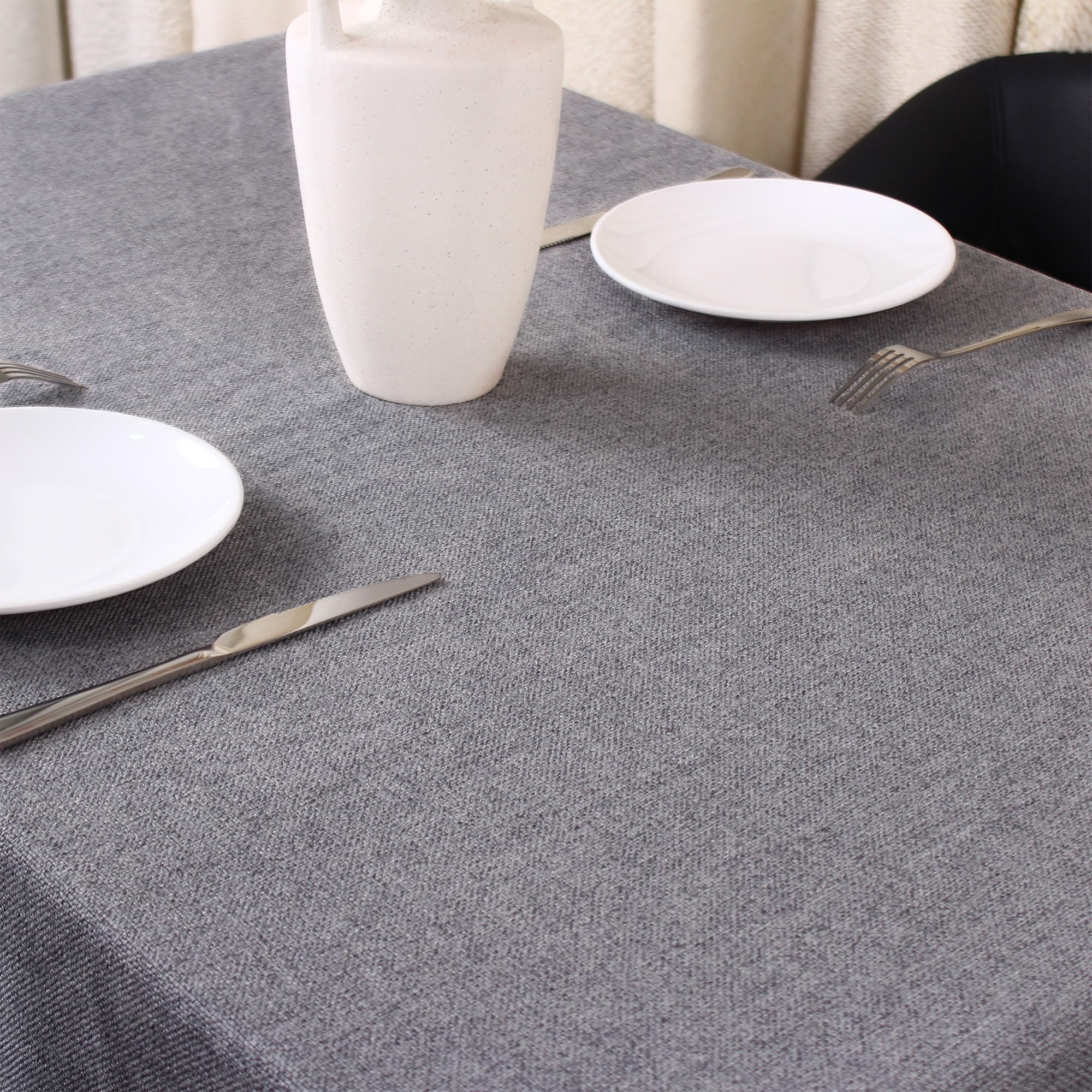 homeart Velora Grey Tablecloth 140 × 200 cm (55″ × 79″)– Elegant & Durable Water-Resistant, Wipeable – Dust Proof, Washable & Gift-Ready Rectangular Table Cover for Dining, Kitchen, Banquets & Events