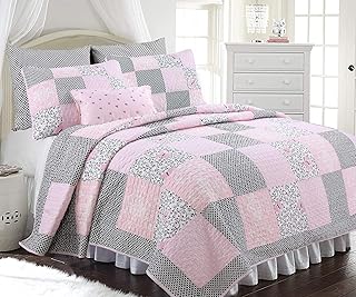 pink and grey childrens bedding