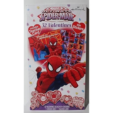 Marvel Ultimate Spider-Man Valentines for Kids with Stickers
