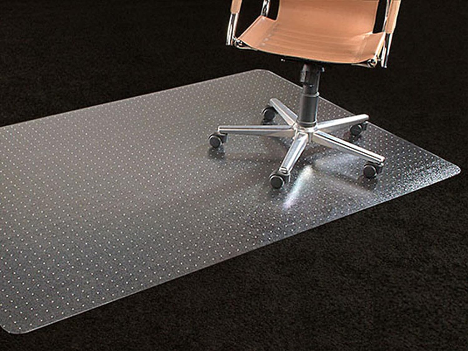 Office Chair Mat 35"x47" Carpet Protection Mat Low Medium Pile,Studded,Clear,Rectangular Shaped