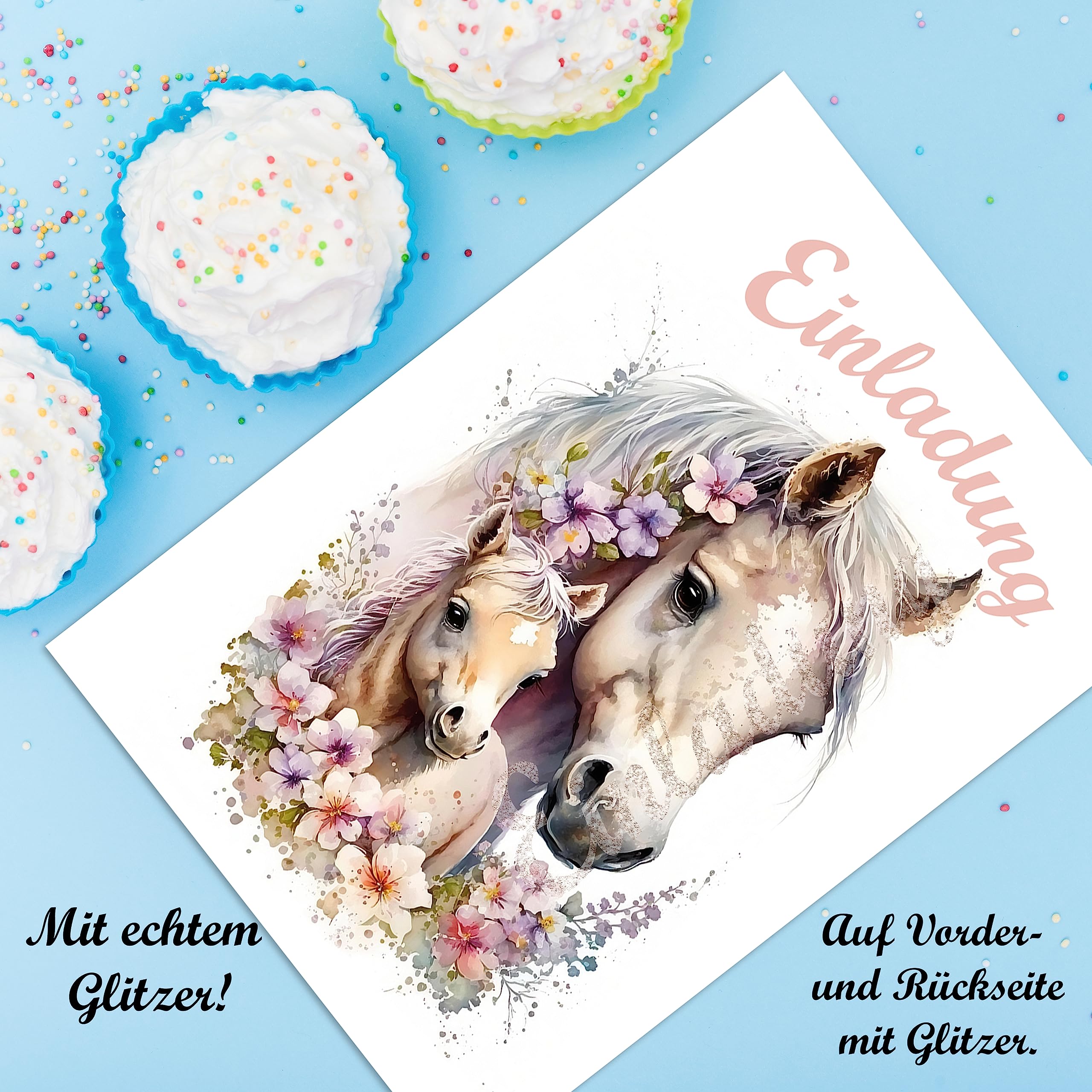 Lot De 10 Cartes D'invitation Pour Enfants - Motif : Arc-en-ciel, Rose Pastel - 10 X 15 Cm