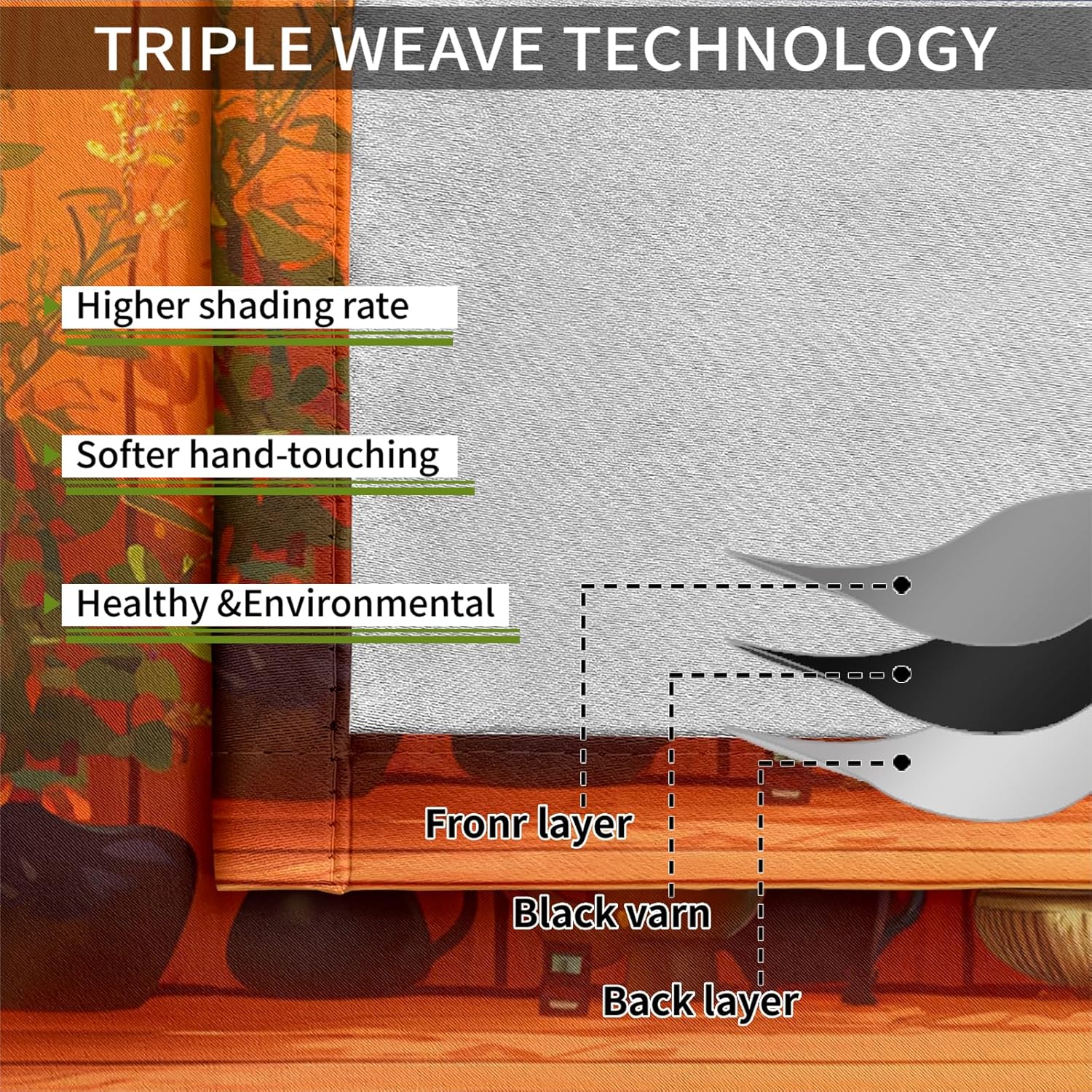 Sunshine Bookshelf Window Curtains, Book Reading Education Curtains Set 2 Panel Blackout Curtains 45 Inch Length, Grommet Window Drapes for Kid Room, 42 x 45 Inch