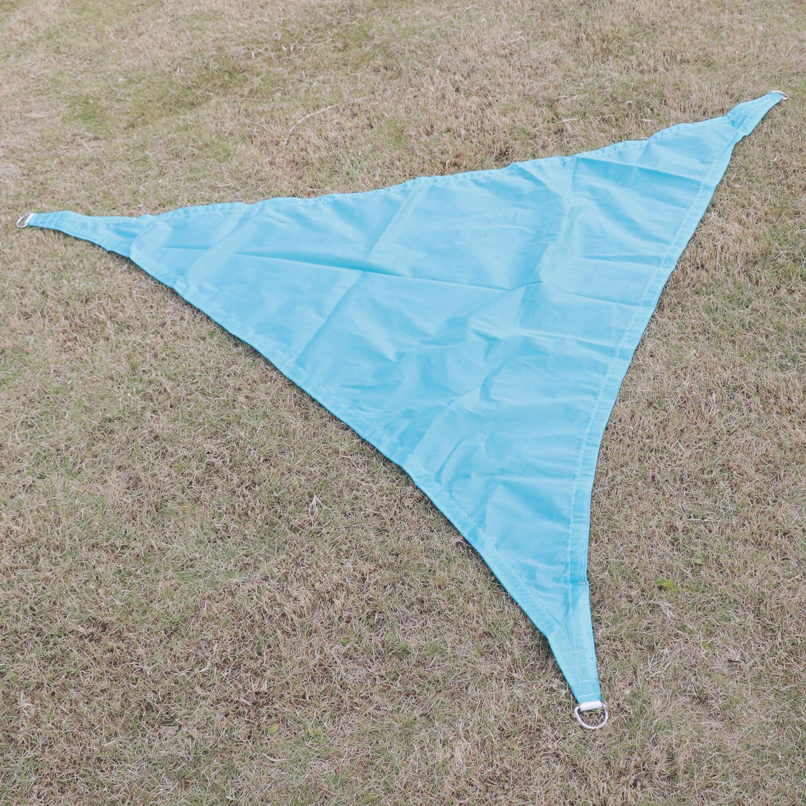 Sonnensegel Dreieckig Wasserabweisend 5x5x5m 95% UV Schutz | Wetterbeständiges Oxford Sonnenschutz Segel mit Seilen, Schattensegel für Outdoor Balkon Garten Terrasse Pergola, Himmelblau
