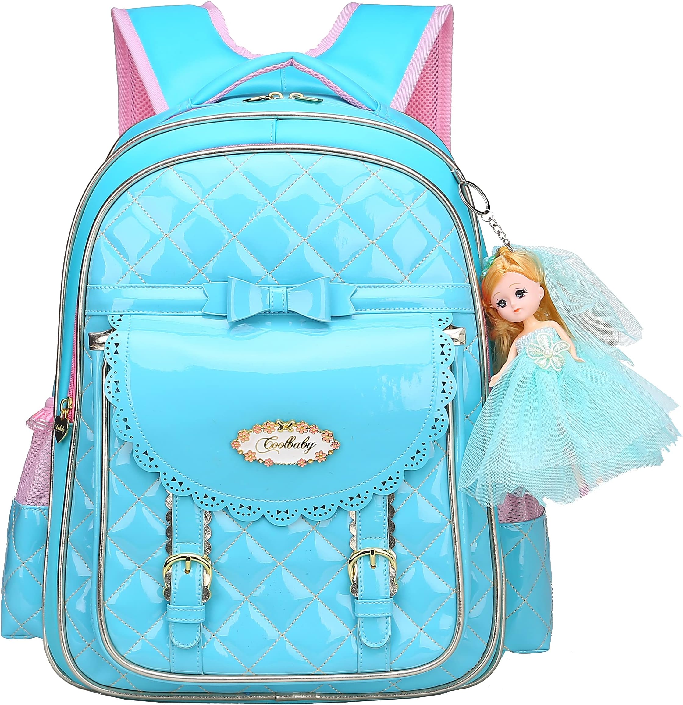 Gazigo Backpack for Girls,Waterproof Kids Backpack Cute School Bag for Elementary Princess Bookbag(Princess Blue, Small)