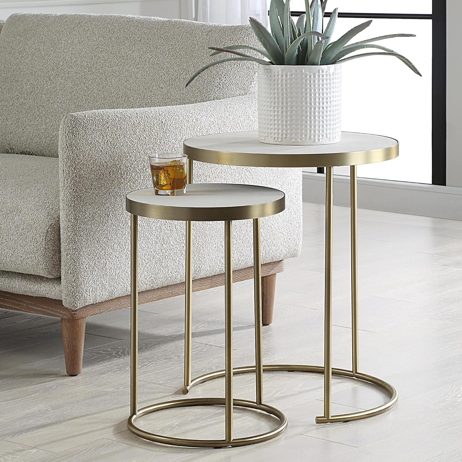 Uttermost 50007 Aragon - Nesting Table (Set of 2)-24 Inches Tall and 19.5 Inches Wide