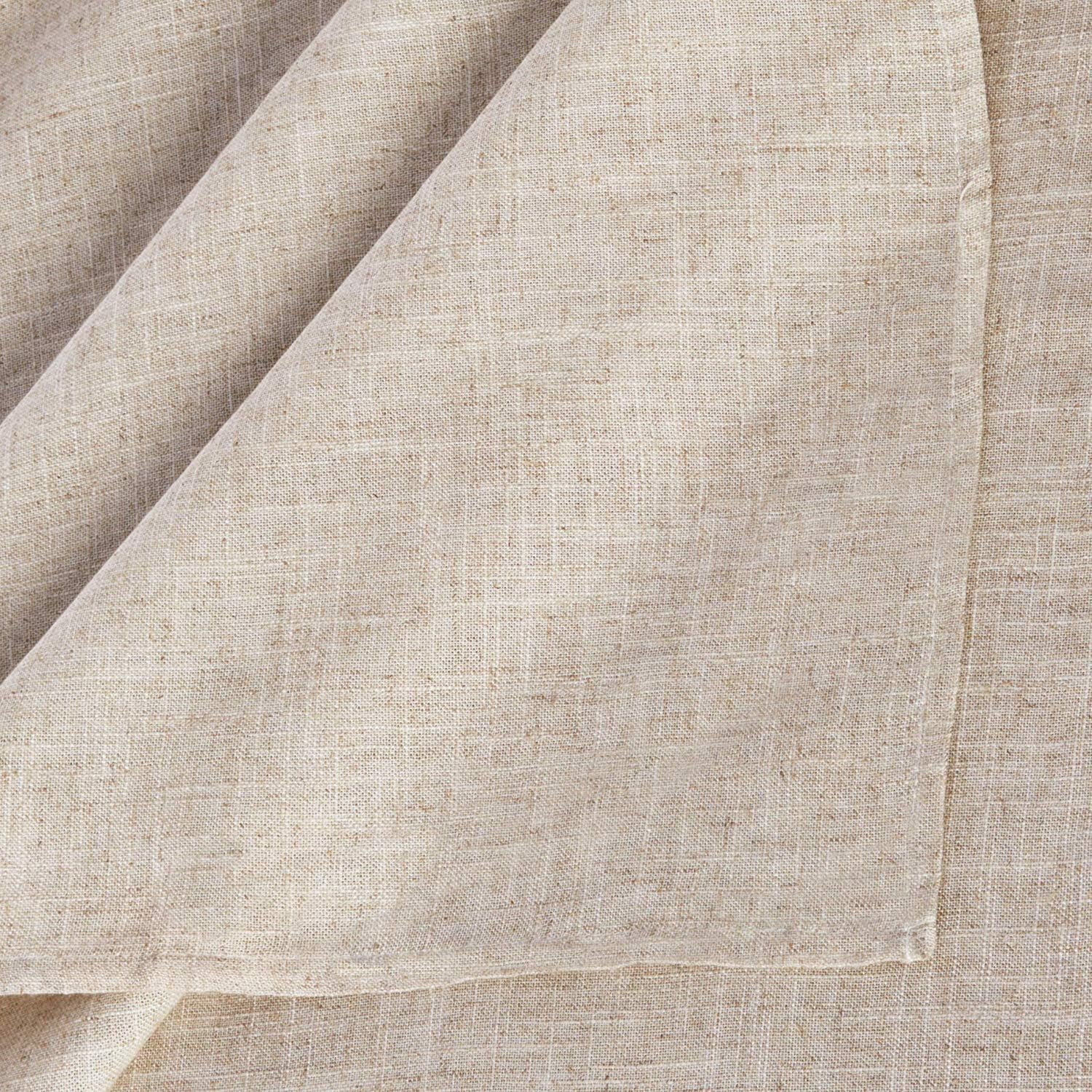 Fennco Styles Toscana Contemporary Plain Linen Blend 6 x 6 Inch Coasters for Dinner Table, Picnic Table, Parties, Wedding Decorations, Natural, Set of 4 image 2