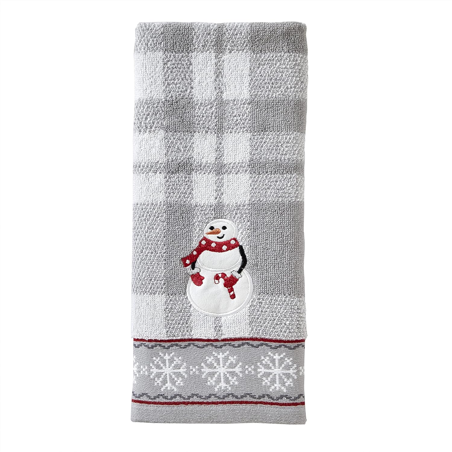 SKL Home Christmas/Winter Whistler Snowman Hand Towel 2pc Set for Bath/Kitchen/Bar & Gift, Gray - Image 4