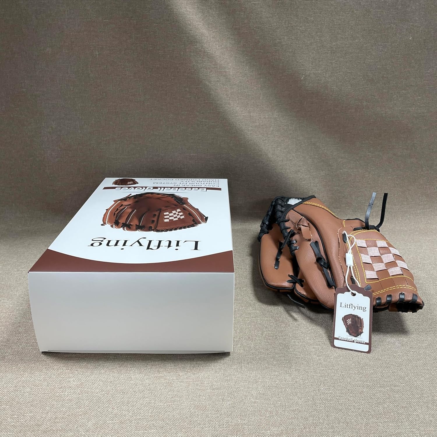 Litflying Baseball Glove for Youth/Adults, Easy Break-in Leather Glove with Contour Fit & Hand-Formed Pocket, Durable Sports Glove for Baseball Softball