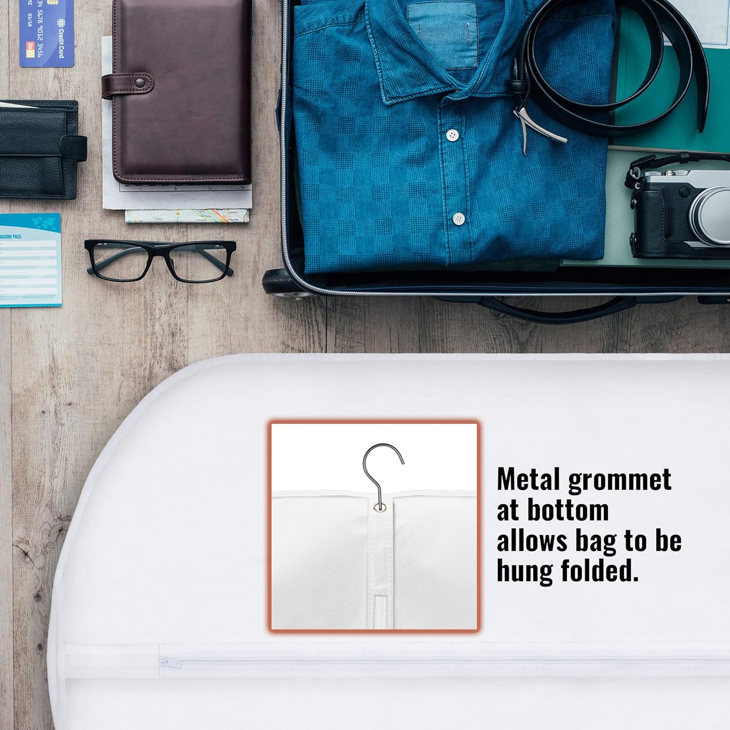 PLX Hanging Garment Bags for Storage and Travel – Suit Bag, Dress Shirt, Coat and Dress Cover with Window & Zipper Set (5 Pack Black: 40” x 24”) : Home & Kitchen