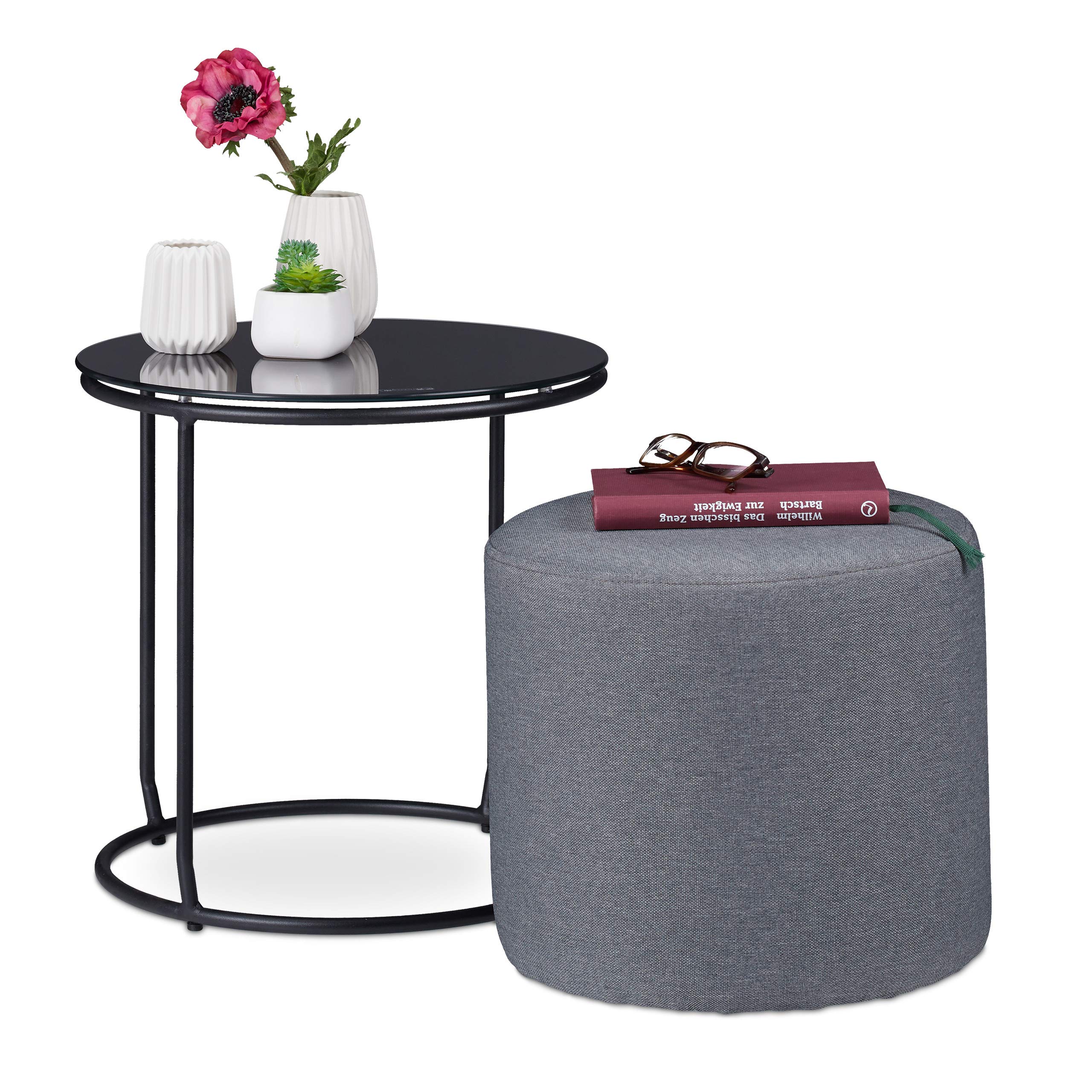 Relaxdays Tavolino Da Salotto, Con Ripiano, Mobile TV Basso, Tavolo Da Divano HLP 45x80x40 Cm, Legno Naturale