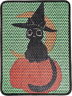 Bastet Pet Cat Litter Mat 23"x17", Double Layer Litter Box Mat, Cat Litter Mat Litter Trapping Mat, Water & Urine Proof Kitty Litter Mat for Litter Box, Anti Slip Cat Box Mat, Kitty Design, Green