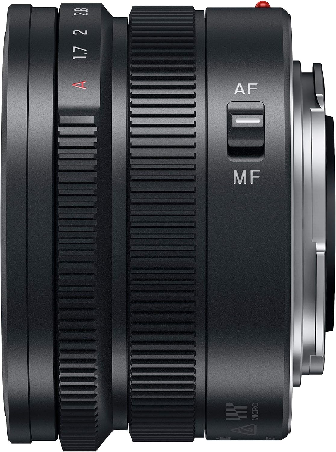 Арткы view of the Panasonic Leica DG SUMMILUX 15mm F1.7 ASPH. lens, showing the Micro Four Thirds mount