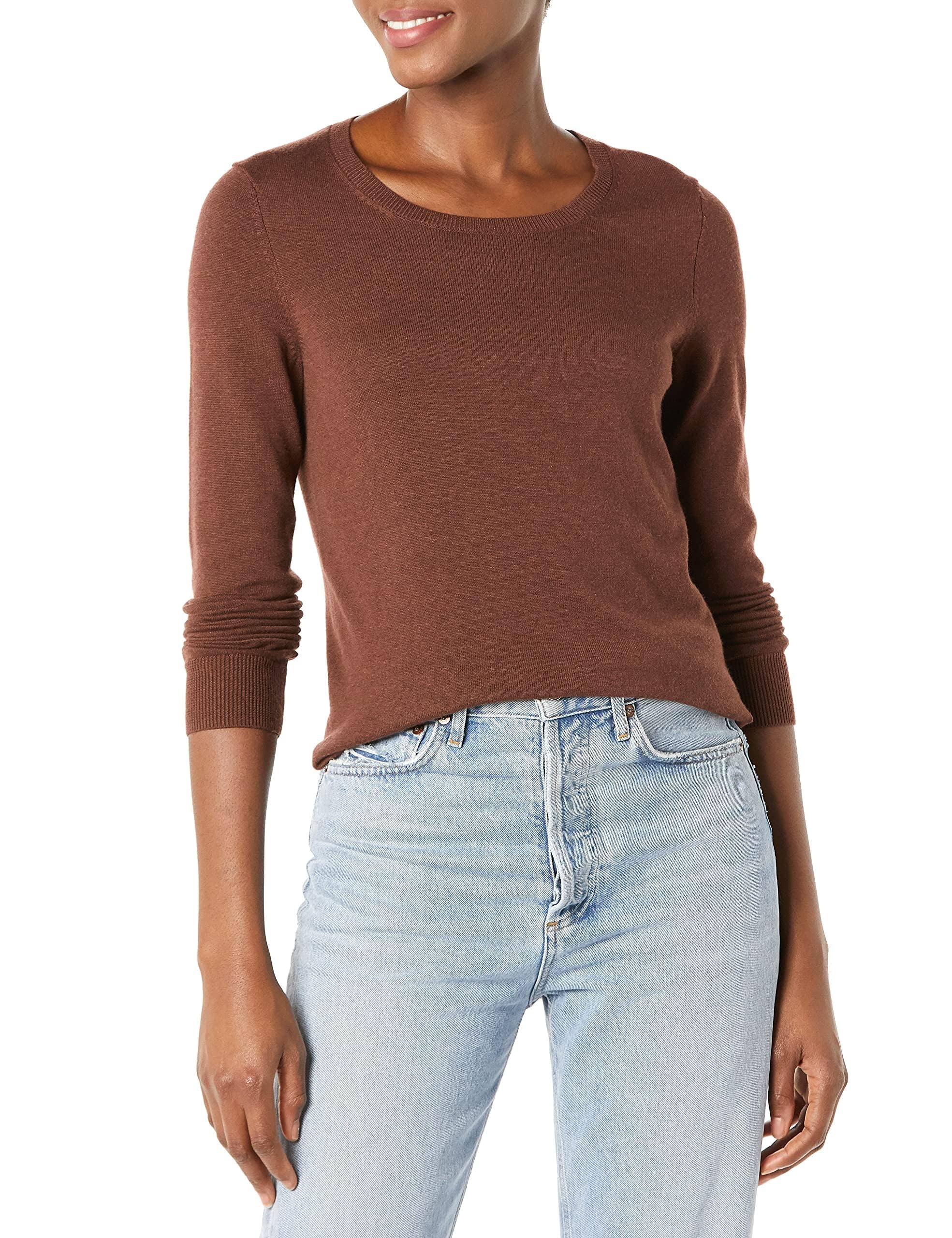 Amazon Essentials Women's Long-Sleeve Lightweight Crewneck Sweater, Flattering (Available in Plus Size)