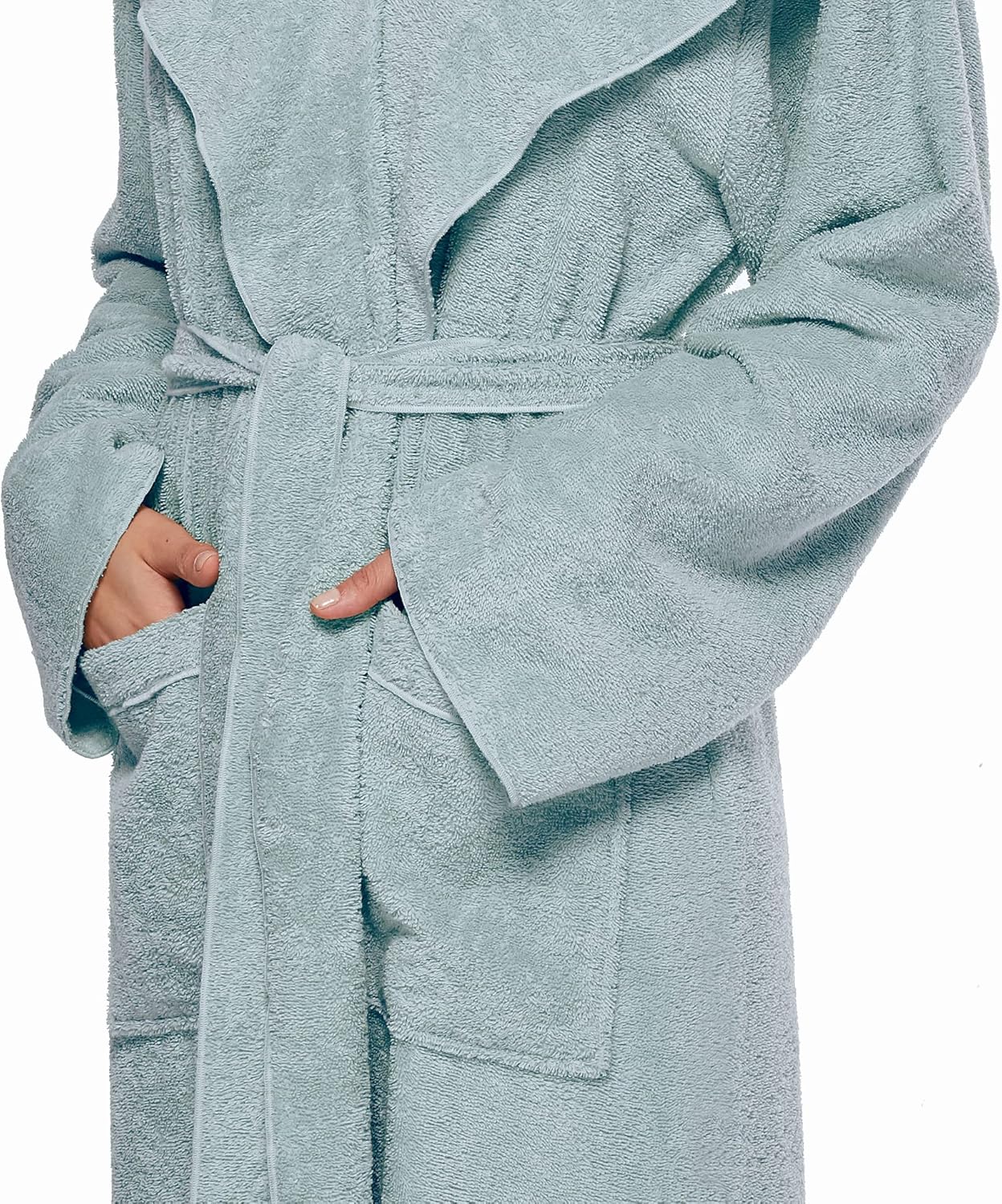 Arus Women's Princess Robe Ankle Long Hooded Lightweight Turkish Cotton Bathrobe - Image 3