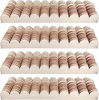 Nudaoz 30 Pieces of Unfinished Wooden Fan-Shaped Decoration Molds - Cute DIY Scalloped Edge Design, Suitable for Wall, Cabinet, Bookshelf, Door & Window Decorations