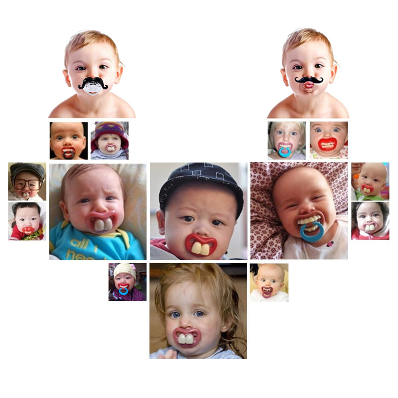 Newborn Pacifiers Funny Baby Pacifier Cute Kissable Mustache Pacifier For  Babies Toddlers | Seychelles Cool Baby Stuff, image size:1600x1600