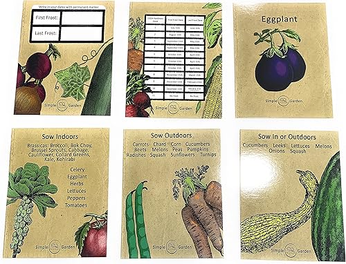 1 juego de 23 tarjetas divisoras de diseño de jardín vintage para organizar paquetes de semillas de 5.5 pulgadas de alto por 4 pulgadas de ancho