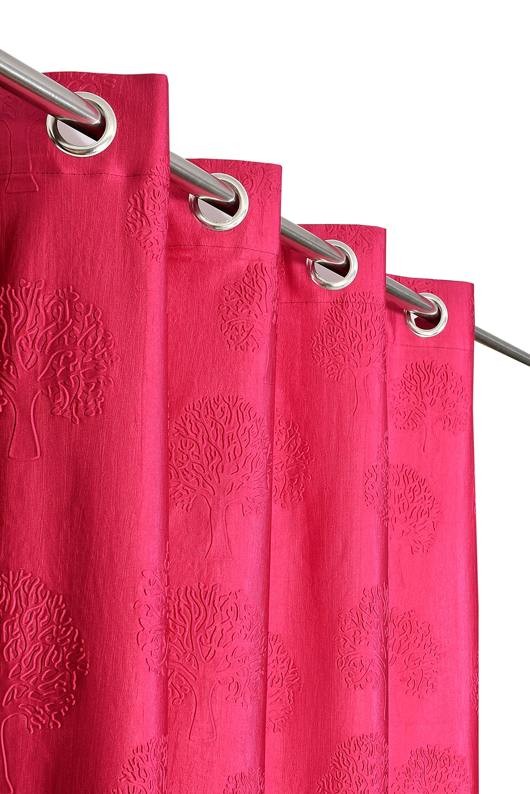 GOYRISE Tree Emboss Polyester Door Curtains 8 feet Long Set of 2 Curtain, (Rani Pink 4 feet x 8 feet) (B0BTDSPLHT) Amazon Price History, Amazon Price Tracker