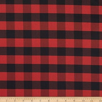 Cotton Buffalo Plaid Red, Fabric by the Yard