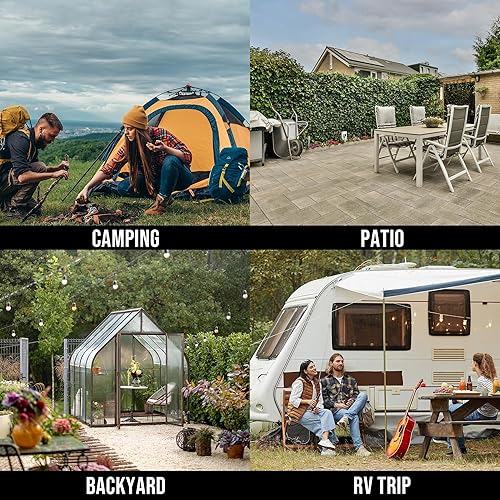 Miniatura 9 de Plancha portátil de gas propano de 3 quemadores con carrito plegable y mesa auxiliar, parrilla de gas plana con tapa, para cocinar al aire libre,