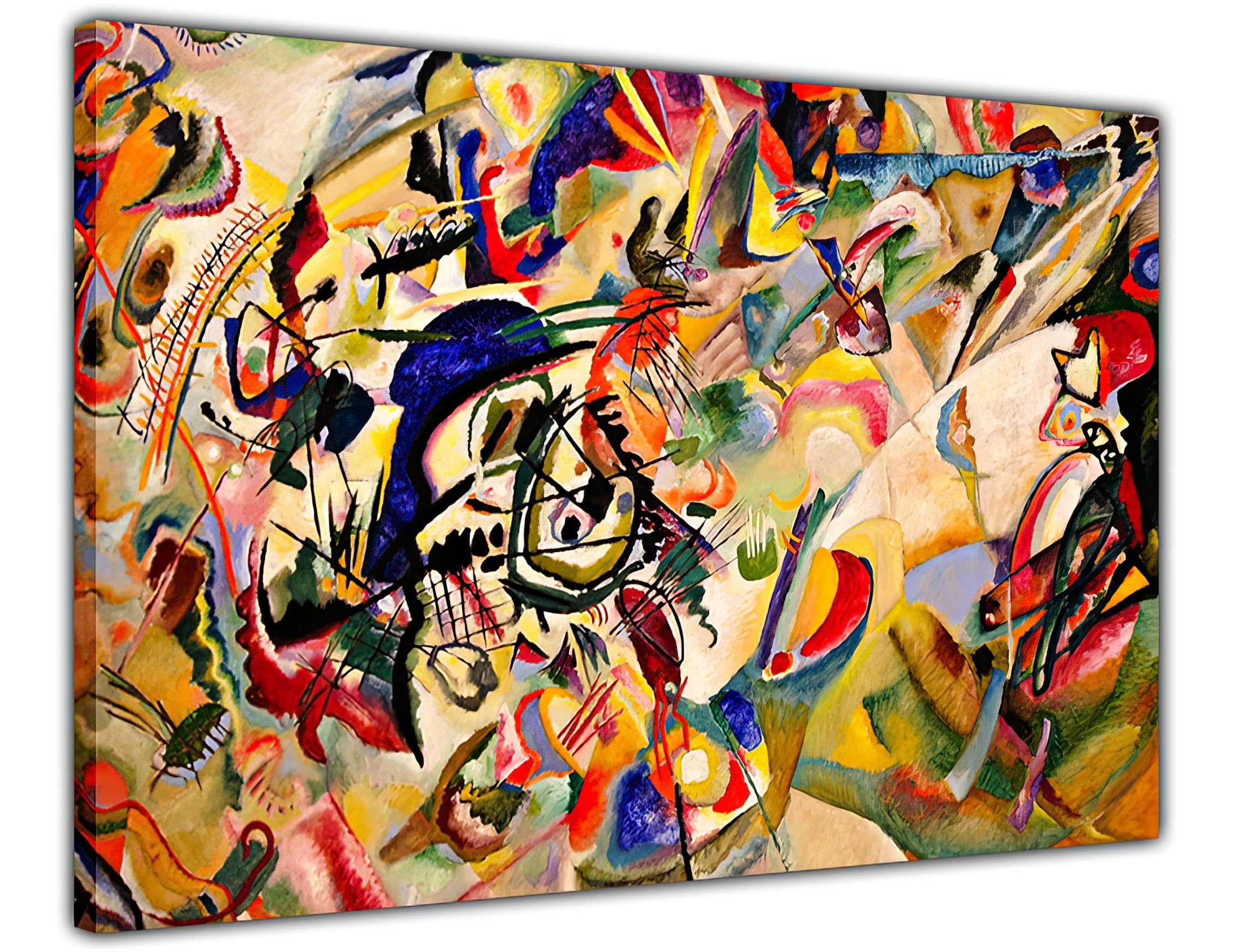 Pastello Multicolour Wassily Kandinsky 7 Composition, Canvas Wall Art, Wall Art Picture Print For Living Room And Bedroom (31Cm X 20Cm / 12X8inch)
