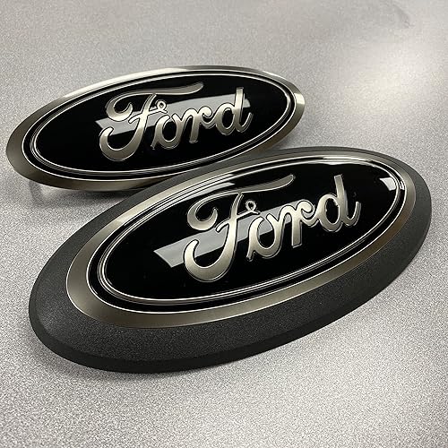 Miniatura 2 de Insignias ovaladas para parrilla y portón trasero Ford F-150 negro ahumado 18-20 sin cámara frontal