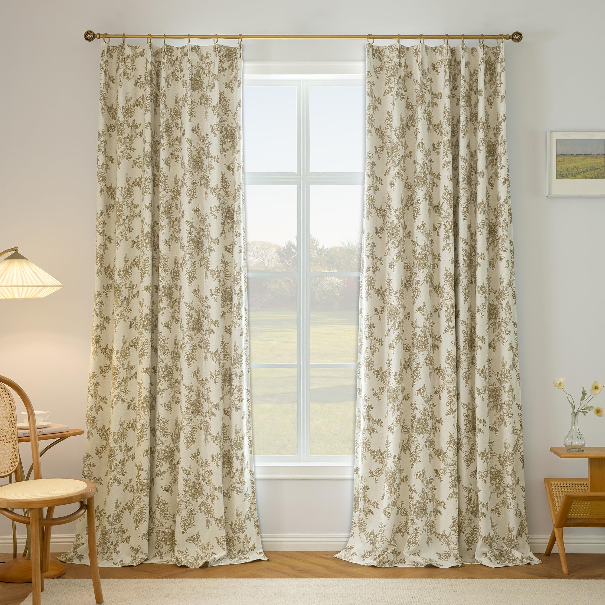 Floral Pinch Pleated Curtains - Blackout & 2 Panels -3