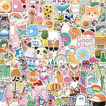 120Pcs Water Bottle Stickers for Kids | Cute Sticker Waterproof Aesthetic Vinyl Laptop Sticker for Kid Teens Girls Adults Students