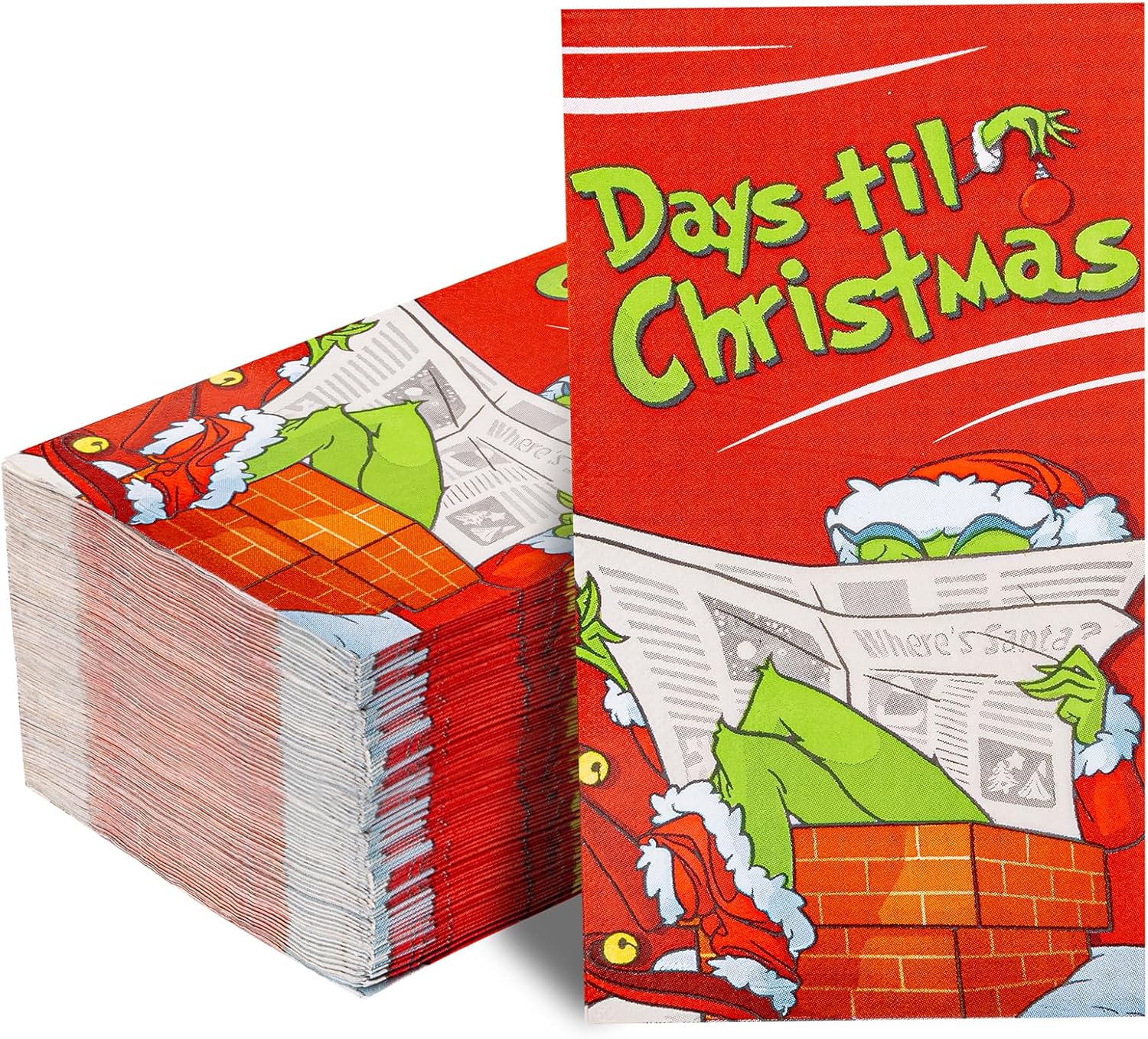 U-QE レッドクリスマスナプキン 100枚