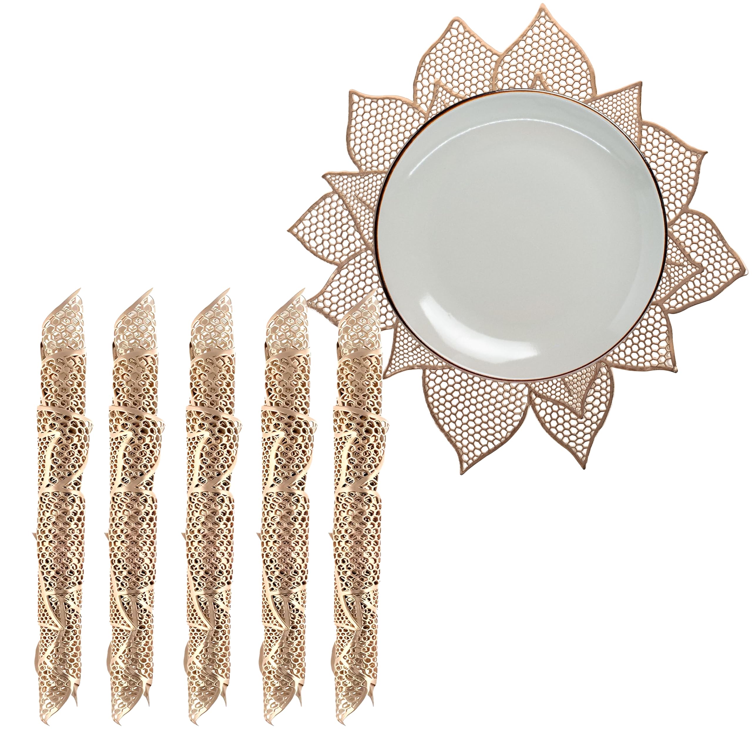 Kuber Industries Flower Design Soft Leather Table Placemats, Set of 6 (Gold)-HS43KUBMART26102,Standard,HS43KUBMART026102 (B09GVNRZR1) Amazon Price History, Amazon Price Tracker