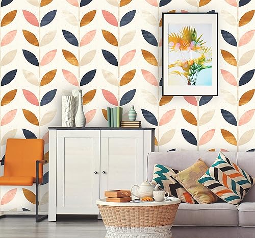 Papel tapiz extraíble para despegar y pegar, mural de pared autoadhesivo, patrón floral azul oro rosa, decoración de habitación del bebé Diseño