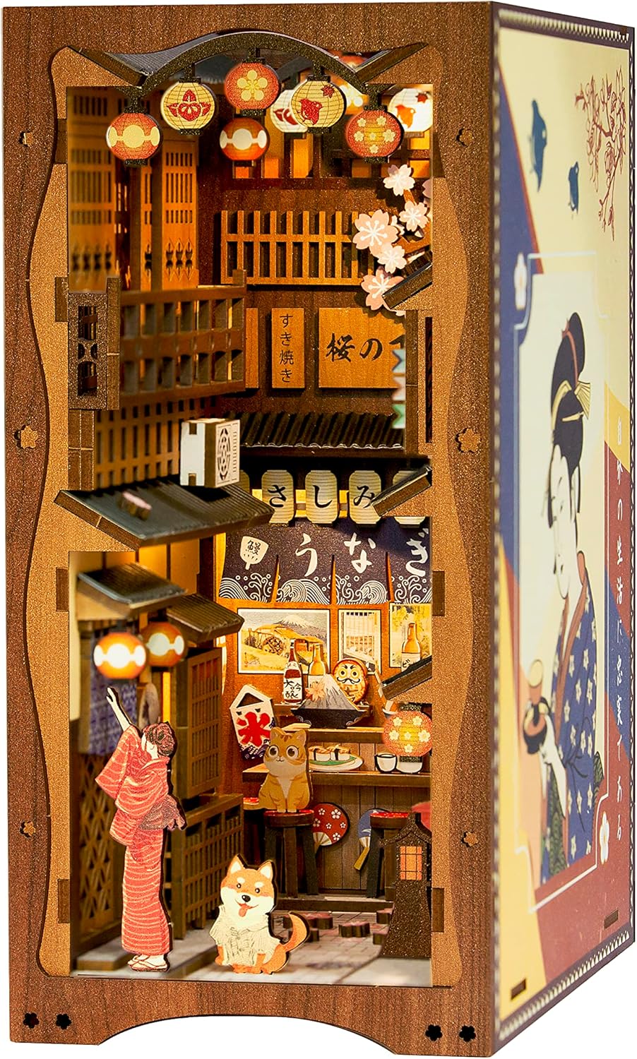 Fsolis Book Nook DIY Dollhouse Miniature House Kit with Wooden