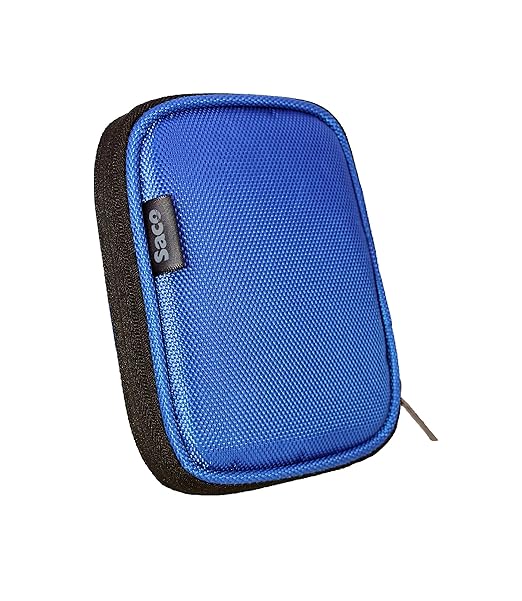 Saco External Hard Disk Pouch Cover for Cablet External Portable USB 3.0 to SATA Transparent Hard Drive Max 6TB Hard Disk case (Maximum Size fits Upto 12.5 x 9.2 cm) - Blue