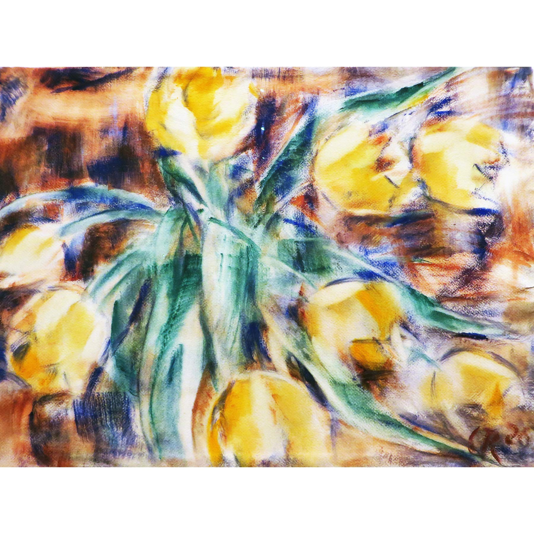 Fine Art Prints Rohlfs Yellow Tulips Flower Expressionist Painting Large Wall Canvas Premium Mural