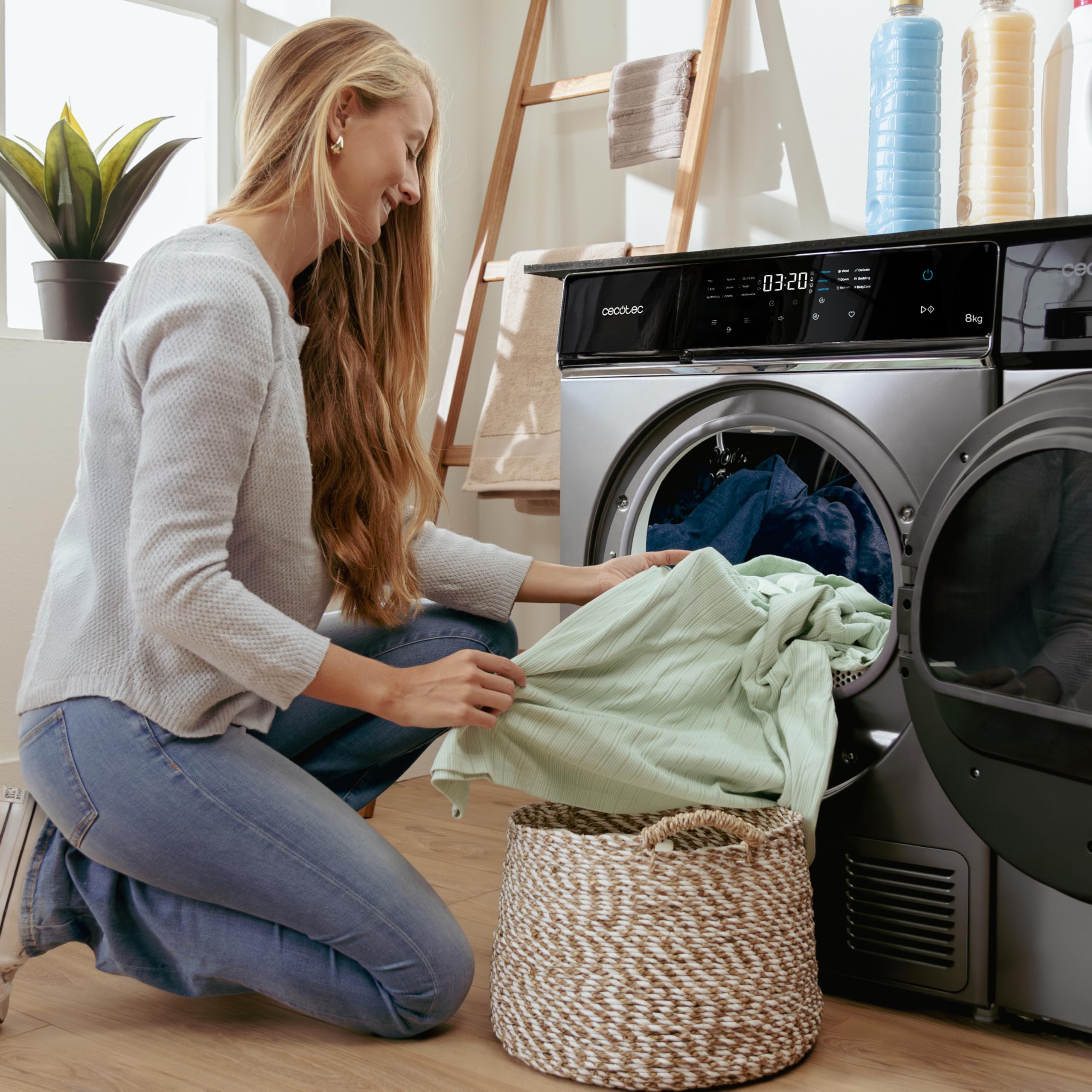 Cecotec Sèche-linge Avec Pompe À Chaleur Bolero DressCode Dry 8400 Steel A+++. Sèche-linge 9 kg Pompe à Chaleur, classe A+++, Full Touch, Repassage Facile, 15 Programmes, Tambour En Acier Inoxydable