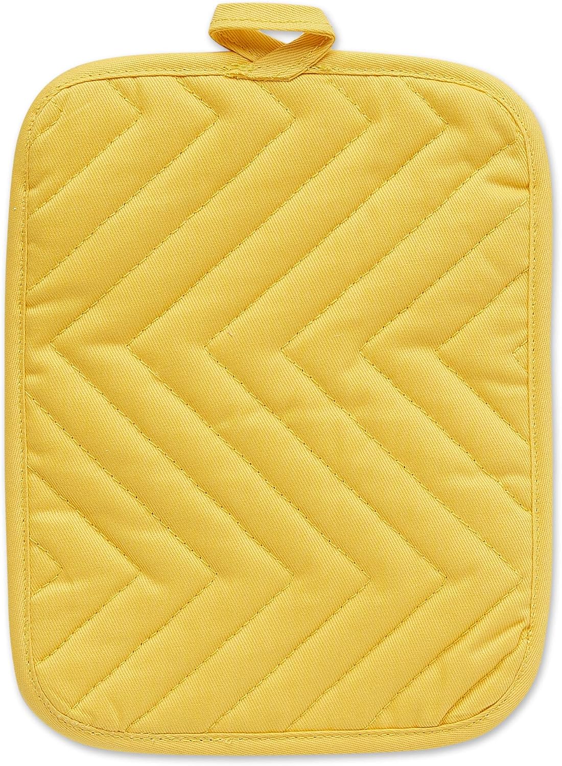 DII Heat Resistant Quilted Cotton Pot Holder Set, Designed with Space to Personalize Allowing a Customized Design, 7x9, Yellow, 3 Count : Home & Kitchen